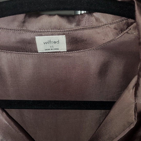 Aritzia Wilfred Tie-Front Blouse Dusty Mauve - Picture 4 of 5